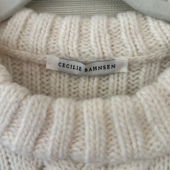 Cecelie Bahnsen Cable Knit Vest - Ecru - Picture 3 of 5